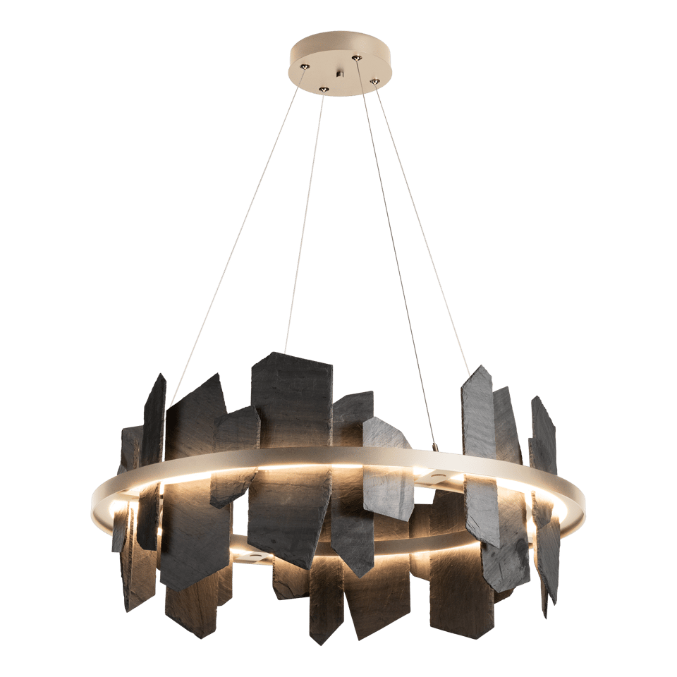 Ardesia Circular LED Pendant - Soft Gold by Hubbardton Forge