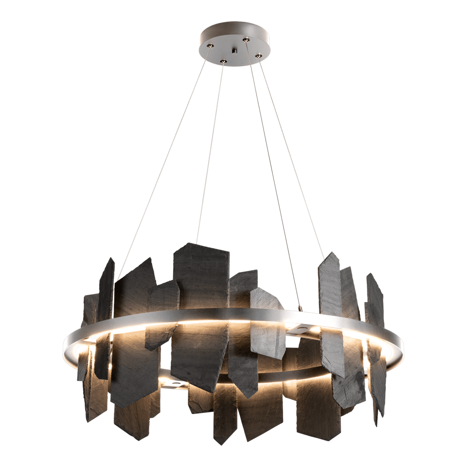 Ardesia Circular LED Pendant - Sterling by Hubbardton Forge