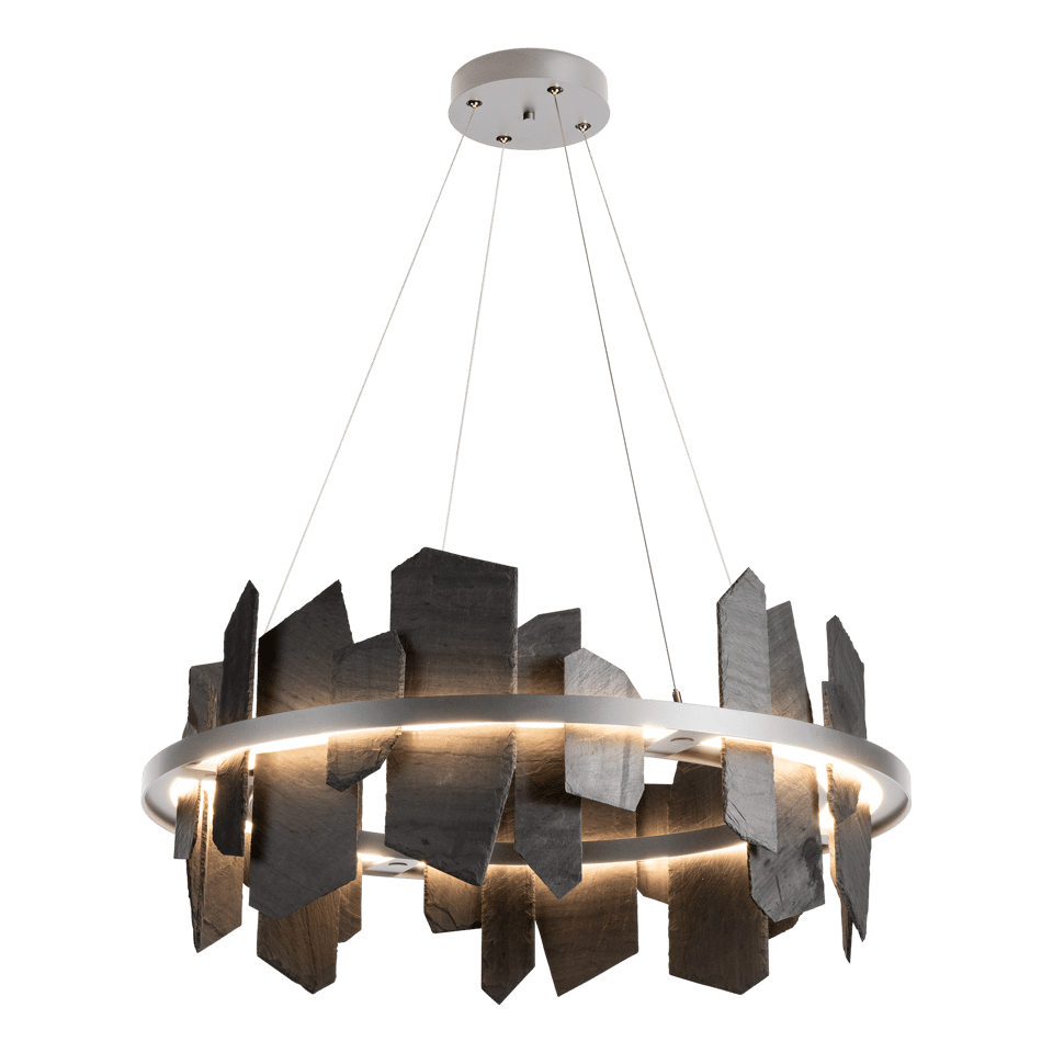 Ardesia Circular LED Pendant - Vintage Platinum by Hubbardton Forge