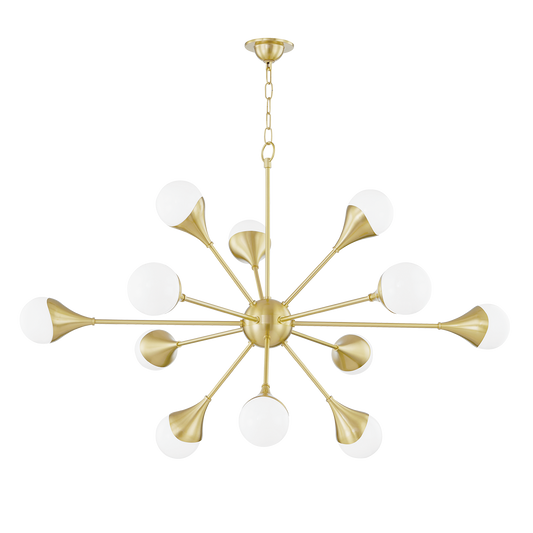 Ariana Chandelier - 12-Light - Aged Brass - Mitzi H375812-AGB
