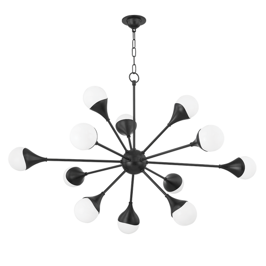 Ariana Chandelier - 12-Light - Soft Black - Mitzi H375812-SBK