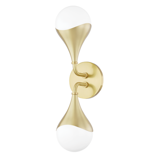 Ariana Vanity Light - 2-Light - Aged Brass - Mitzi H416302-AGB