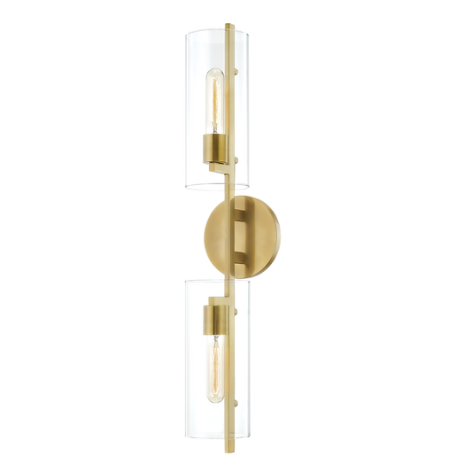 Ariel Wall Sconce - 2-Light - Aged Brass - Mitzi H326102-AGB