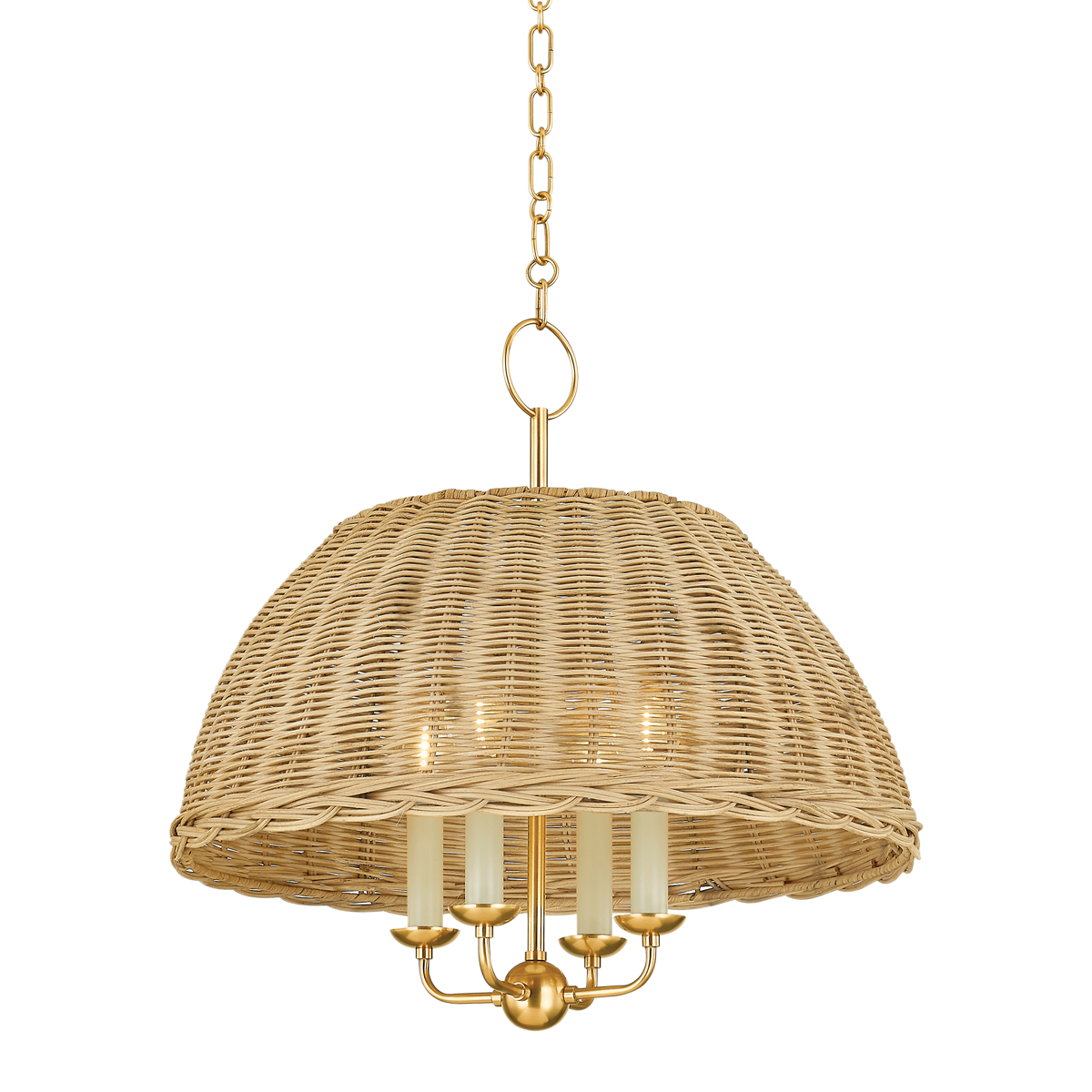 Arwen Chandelier - 4-Light - Aged Brass - Mitzi H859804-AGB