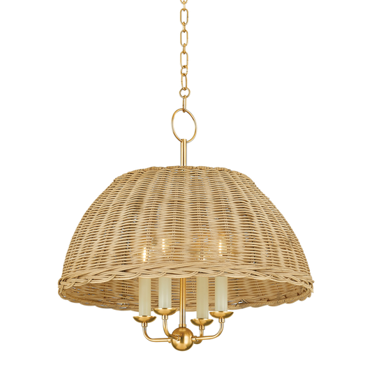 Arwen Chandelier - 4-Light - Aged Brass - Mitzi H859804-AGB