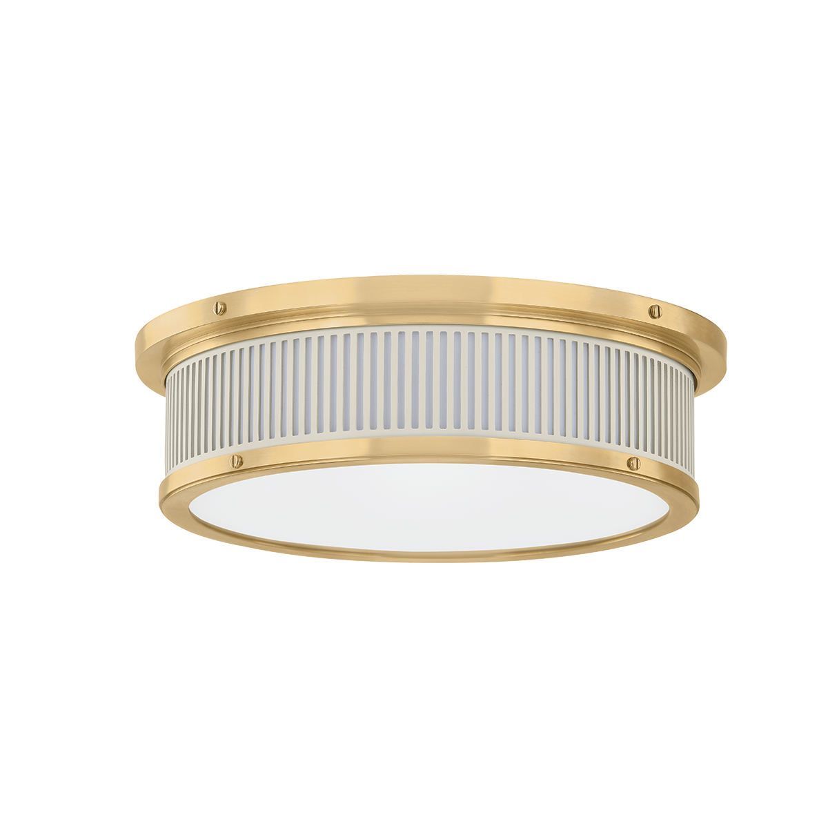 Ashdown Flush Mount - Aged Brass/Off-White by Hudson Valley Lighting