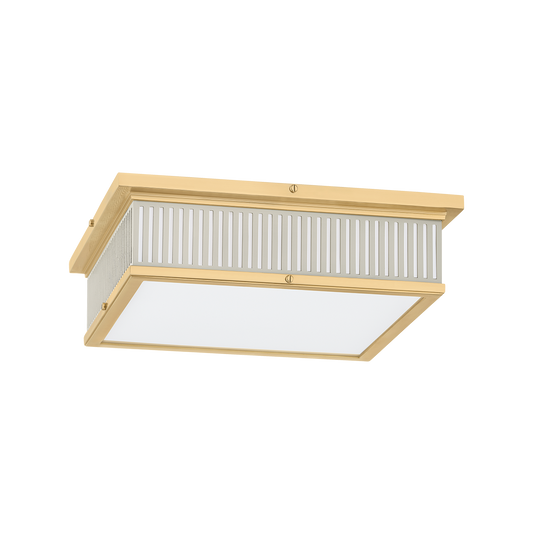 Ashdown Large Flush Mount - Aged Brass/Off-White by Hudson Valley Lighting