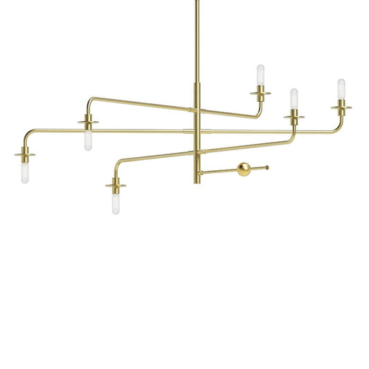 Atelier 6-Light Chandelier - Satin Brass by SONNEMAN