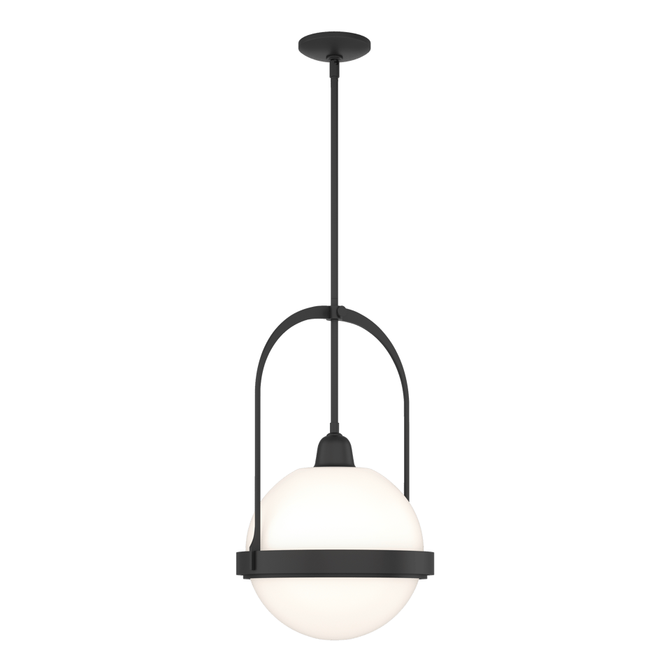 Atlas Pendant - Black - Opal Glass by Hubbardton Forge