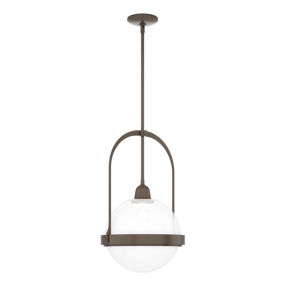 Atlas Pendant - Bronze - Opaline Glass by Hubbardton Forge