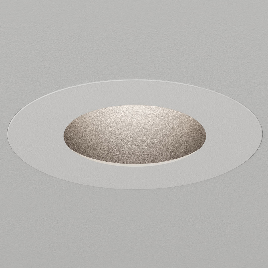 Atomos 1 Slim Round Pinhole Trim Recessed Downlight - IC Airtight Housing - Dry/Damp Location Rated - White Powder Coat/Black Baffle - 50 Degrees - 3000K by Lucifer Lighting