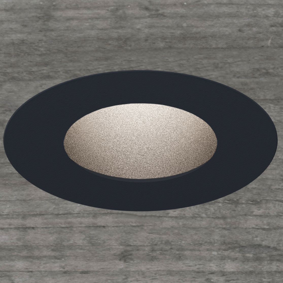 Atomos 1 Slim Round Pinhole Wood Trim Recessed Downlight - IC Airtight Housing - Wet Location Rated - Black Powder Coat/Black Baffle - 50 Degrees - 3000K by Lucifer Lighting