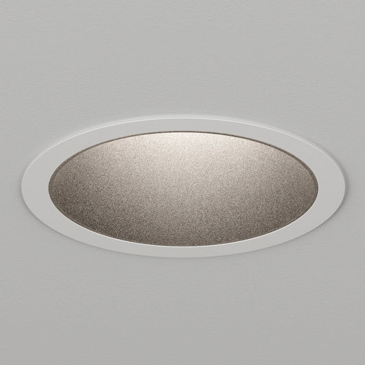 Atomos 2 Slim Round Recessed Downlight - IC Airtight Housing - Dry/Damp Location Rated - White Powder Coat/Black Baffle - 15 Degrees - 3000K by Lucifer Lighting