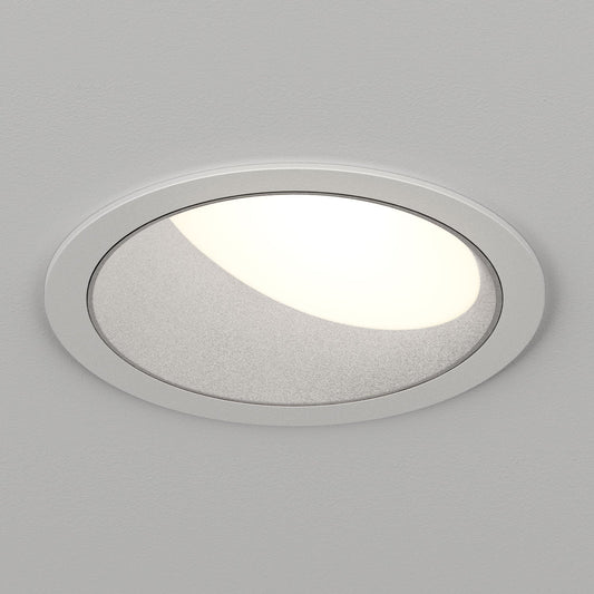 Atomos 2 Slim Round Wall Wash Recessed Downlight - IC Airtight Housing - Dry/Damp Location Rated - White Powder Coat/Silver Baffle - Warm Dim (3000K - 1800K) by Lucifer Lighting