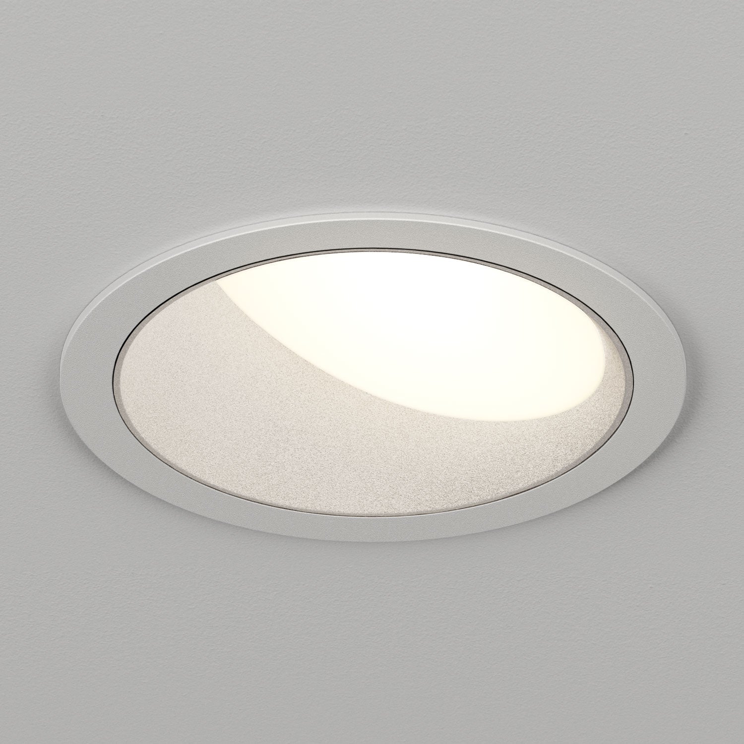 Atomos 2 Slim Round Wall Wash Recessed Downlight - IC Airtight Housing - Dry/Damp Location Rated - White Powdercoat/White Baffle - 2700K by Lucifer Lighting