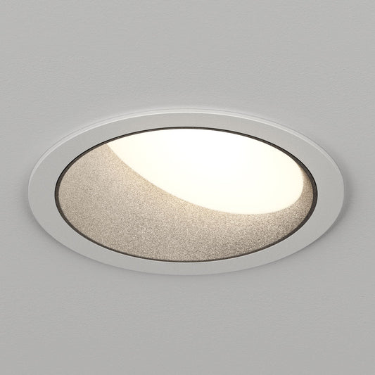 Atomos 2 Slim Round Wall Wash Recessed Downlight - IC Airtight Housing - Wet Location Rated - White Powder Coat/Black Baffle - Warm Dim (3000K - 1800K) by Lucifer Lighting