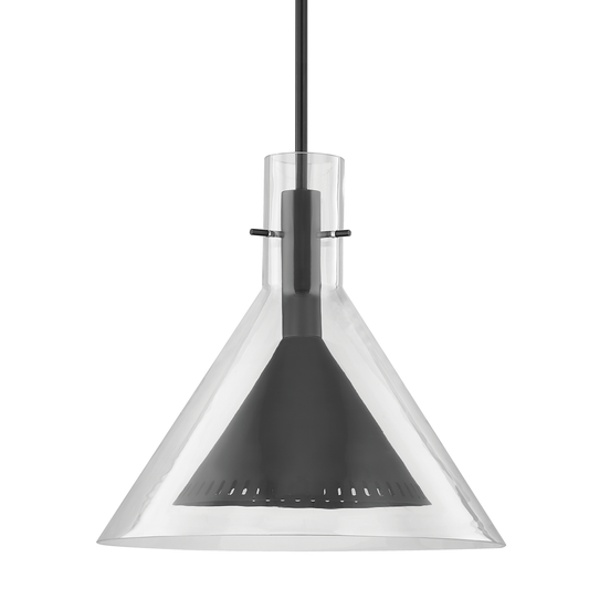 Atticus Pendant - 1-Light - Satin Black - Troy Lighting F7666-SBK