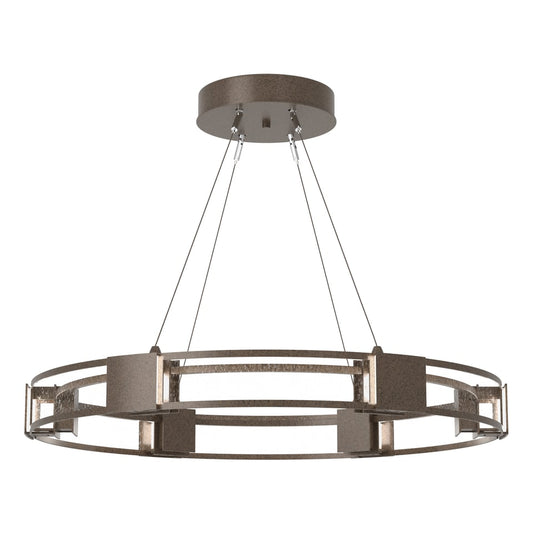 Aura Glass Pendant - Bronze - Clear Seeded Glass by Hubbardton Forge