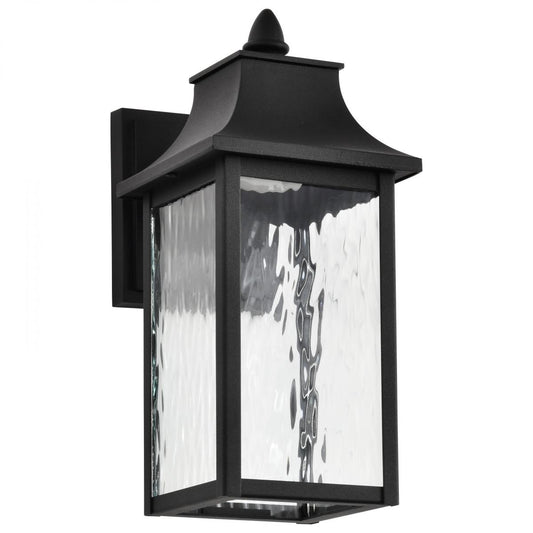 Austen Collection - 1 Light Outdoor Small Wall Fixture - LED - SMART - Starfish RGBTW - CCT Selectable - Matte Black - Clear Water Glass - Satco 62-5997