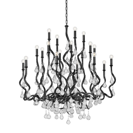 Aveline Large Chandelier - Black Silver Leaf by Corbett Lighting
