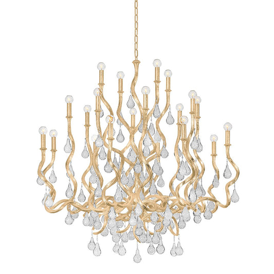 Aveline Large Chandelier - Gold Leaf by Corbett Lighting