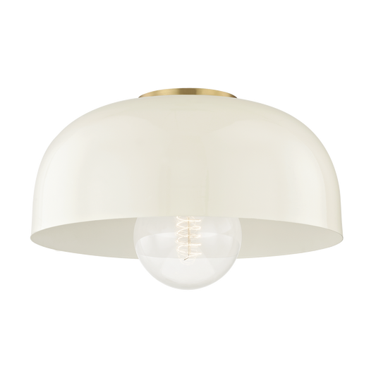 Avery Flush Mount - 1-Light - Aged Brass/Cream - Mitzi H199501L-AGB/CR