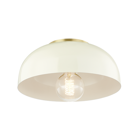 Avery Flush Mount - 1-Light - Aged Brass/Cream - Mitzi H199501S-AGB/CR