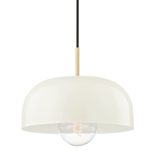 Avery Large Pendant - 1-Light - Aged Brass/Cream - Mitzi H199701L-AGB/CR