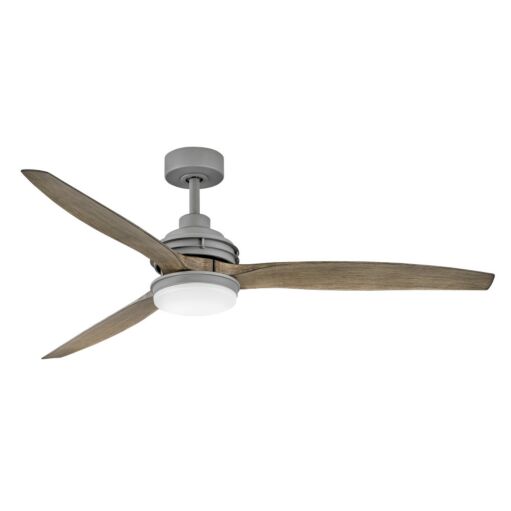 Artiste 60" LED Smart Fan - Graphite Finish - Driftwood Blades - Etched Opal Glass Light - Hinkley Lighting