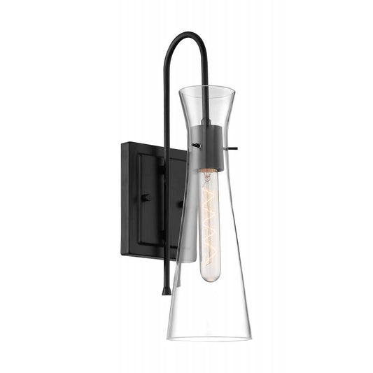 Bahari - 1 Light Sconce with Clear Glass - Black Finish - Satco 60-6877