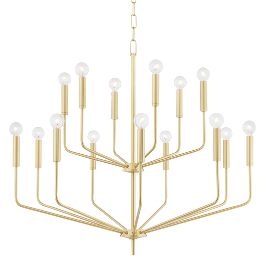 Bailey Chandelier - 15-Light - Aged Brass - Mitzi H516815-AGB