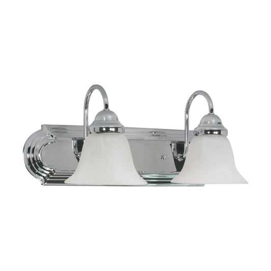 Ballerina - 2 Light 18" Vanity with Alabaster Glass - Polished Chrome Finish - Satco 60-316