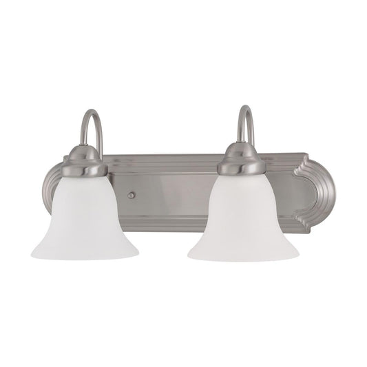 Ballerina - 2 Light 18" Vanity with Frosted White Glass - Brushed Nickel Finish - Satco 60-3278