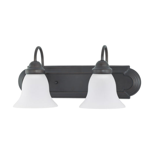 Ballerina - 2 Light 18" Vanity with Frosted White Glass - Mahogany Bronze Finish - Satco 60-3161