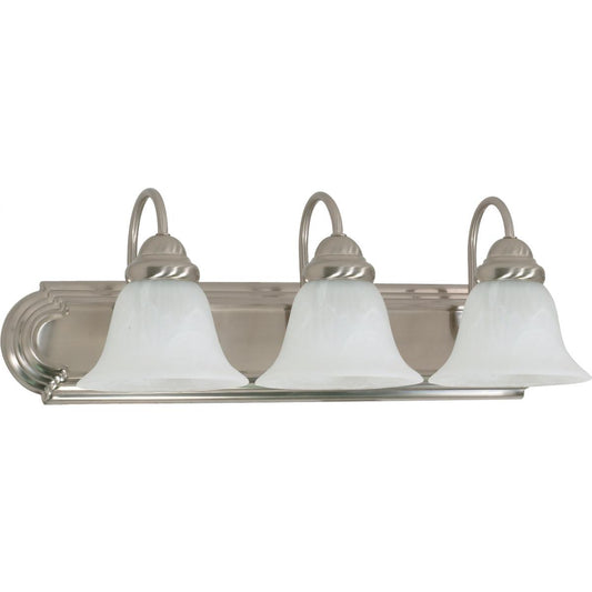 Ballerina - 3 Light - 24" - Vanity - with Alabaster Glass Bell Shades - Color retail packaging - Satco 60-6075