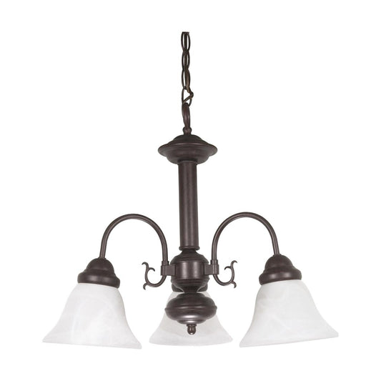 Ballerina - 3 Light Chandelier with Alabaster Glass - Old Bronze Finish