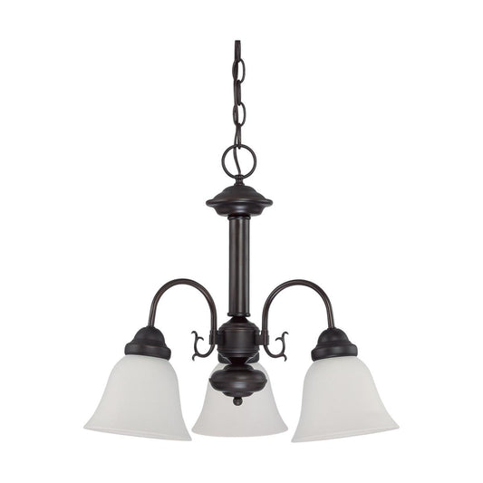 Ballerina - 3 Light Chandelier with Frosted White Glass - Mahogany Bronze Finish - Satco 60-3142