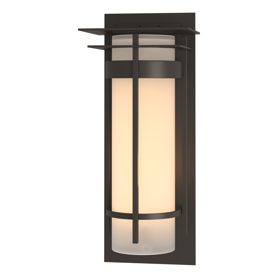 Banded with Top Plate Extra Large Outdoor Sconce - Coastal Dark Smoke by Hubbardton Forge