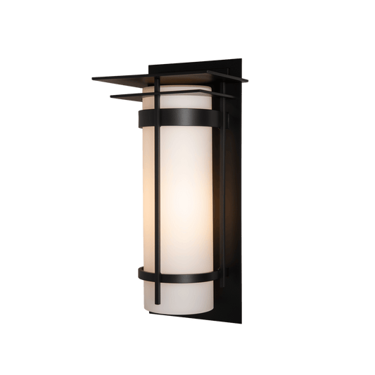 Banded with Top Plate Large Outdoor Sconce - Coastal Black by Hubbardton Forge