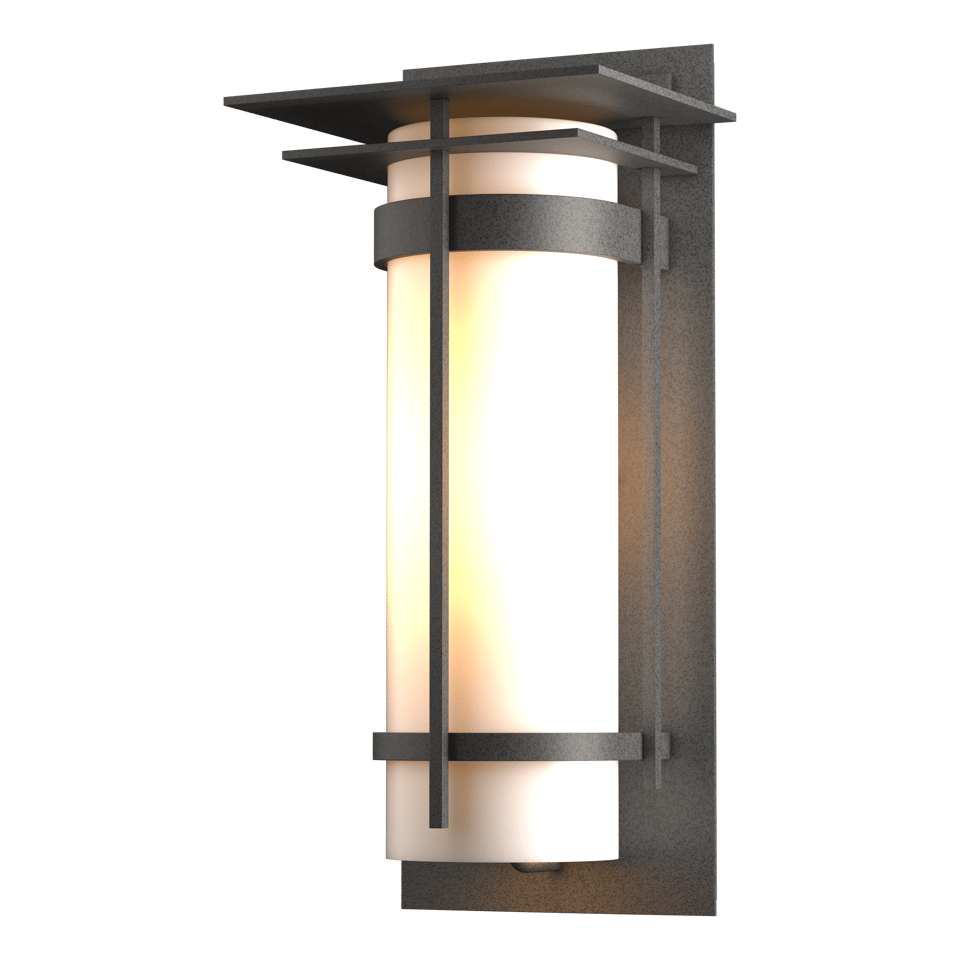 Banded with Top Plate Large Outdoor Sconce - Natural Iron by Hubbardton Forge