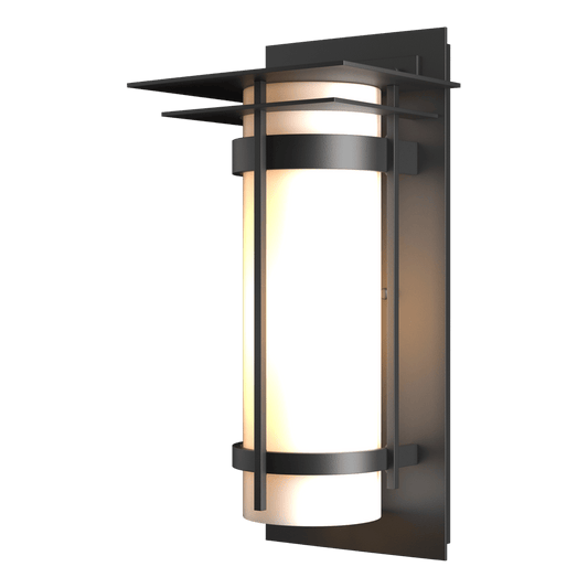 Banded with Top Plate Outdoor Sconce - Coastal Black by Hubbardton Forge