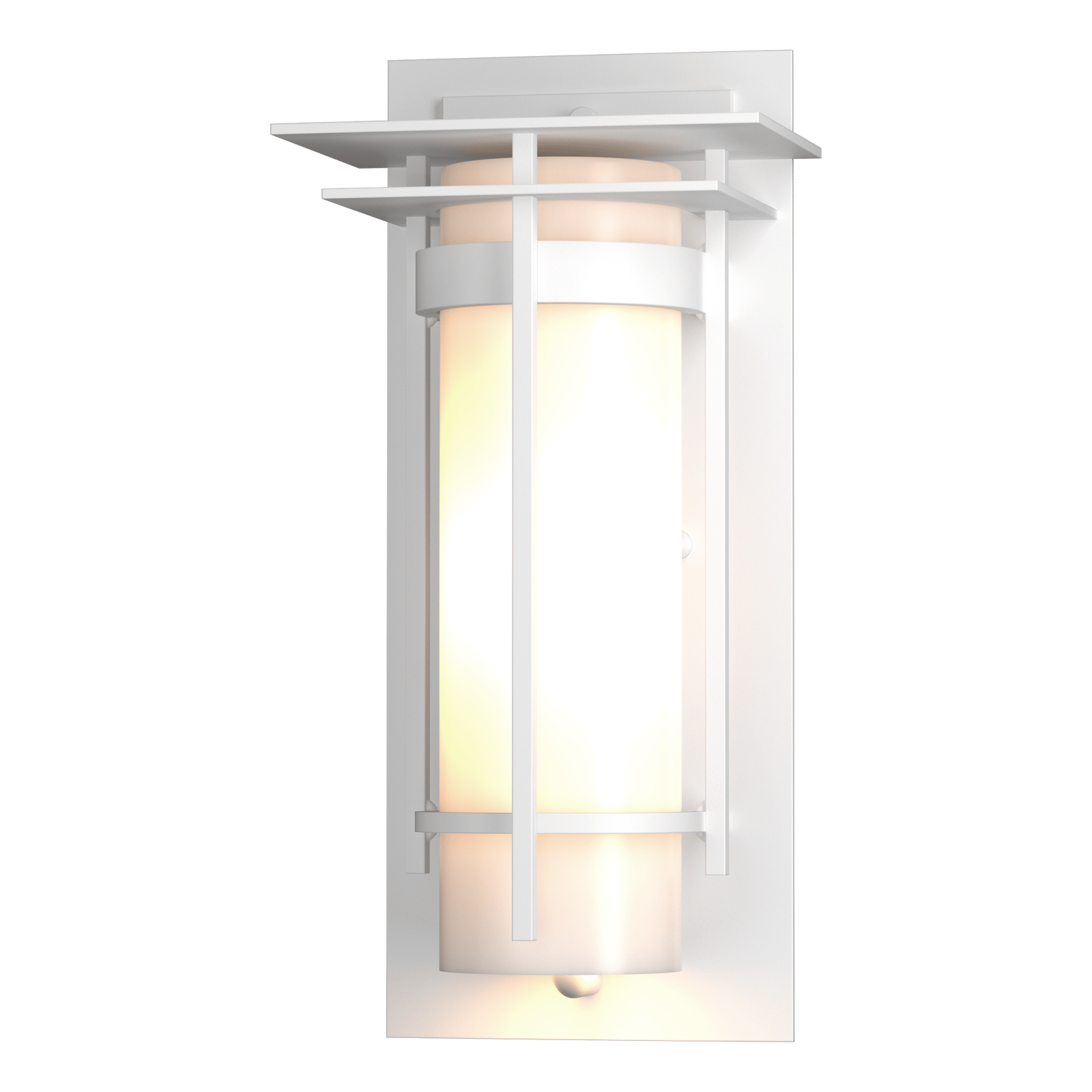 Banded with Top Plate Small Outdoor Sconce - White by Hubbardton Forge