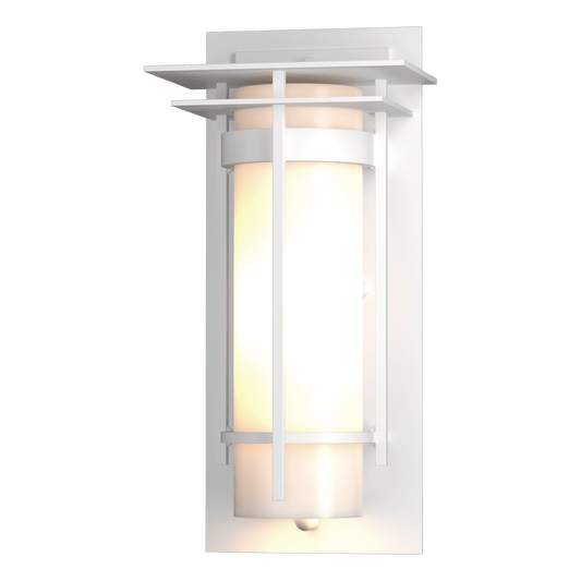 Banded with Top Plate Small Outdoor Sconce - White by Hubbardton Forge