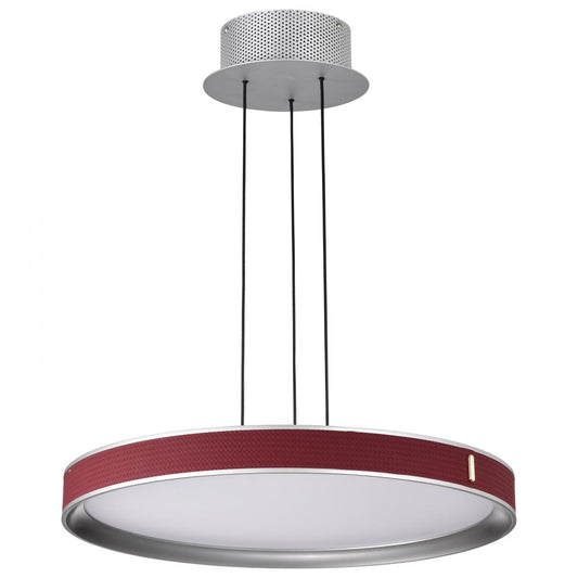 Bandon - 20 Inch LED Pendant - Gray with Red Wrap - Acrylic Lens - Satco 62-3011