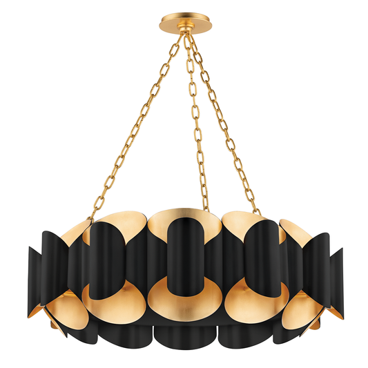 Banks Chandelier - Gold Leaf/Black by Hudson Valley Lighting