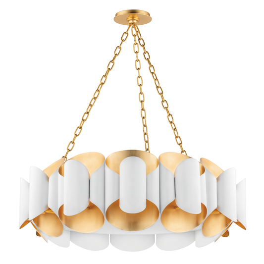 Banks Chandelier - Gold Leaf/White by Hudson Valley Lighting