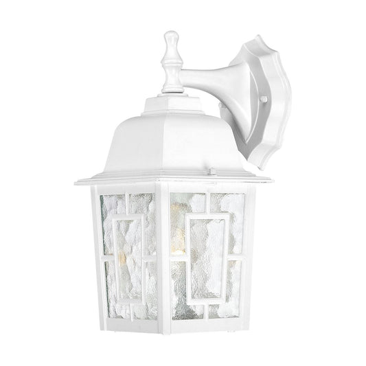 Banyan - 1 Light 12" Wall Lantern with Clear Water Glass - White Finish - Satco 60-4921