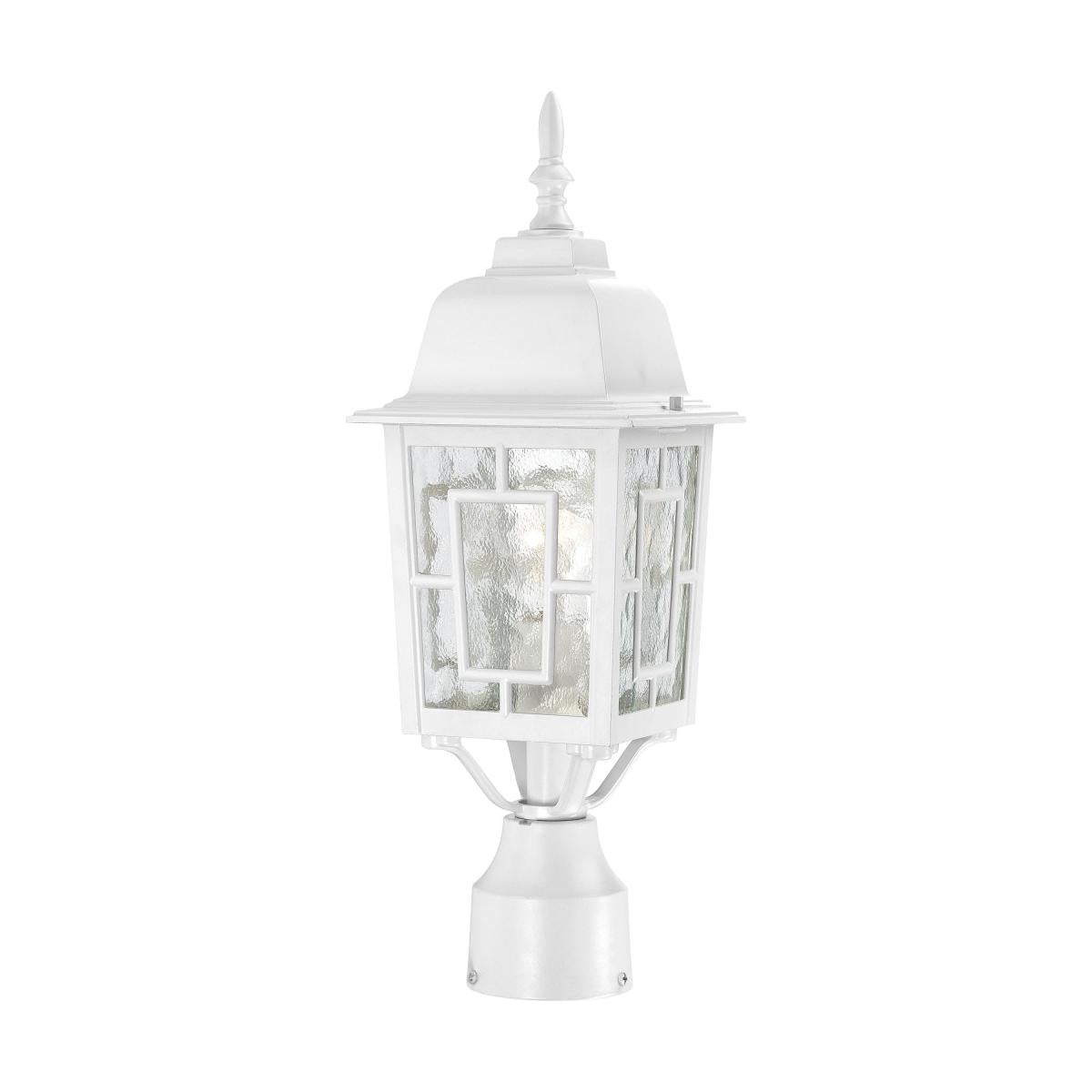 Banyan - 1 Light 17" Post Lantern with Clear Water Glass - White Finish - Satco 60-4927