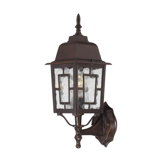 Banyan - 1 Light 17" Wall Lantern with Clear Water Glass - Rustic Bronze Finish - Satco 60-4925
