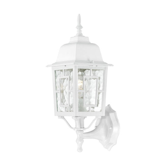 Banyan - 1 Light 17" Wall Lantern with Clear Water Glass - White Finish - Satco 60-4924